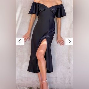 Black satin dress